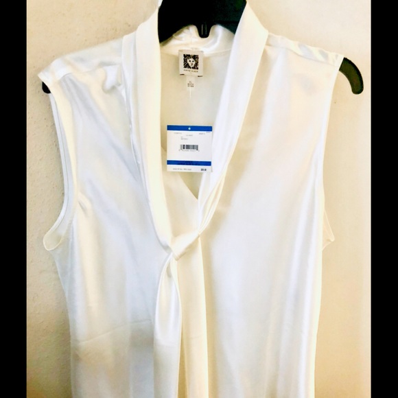 Anne Klein Satin Sleeveless dress shirt - Picture 4 of 4